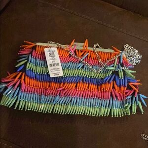 Charlie Paige Multicolor Beaded Clutch